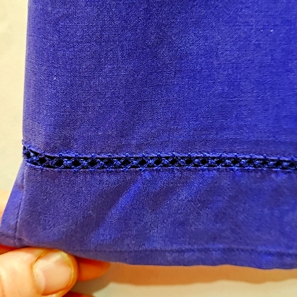 Nexx,  Periwinkle, Purple, 100% Silk, Button up, Sleeveless, V-neck, Lightweight - Picture 3 of 9